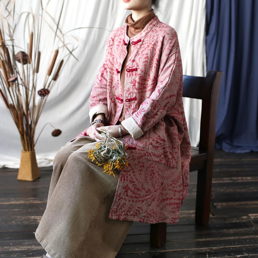 Amazon.com: Ystylee Women Spring Chinese Frog Button Down Trench